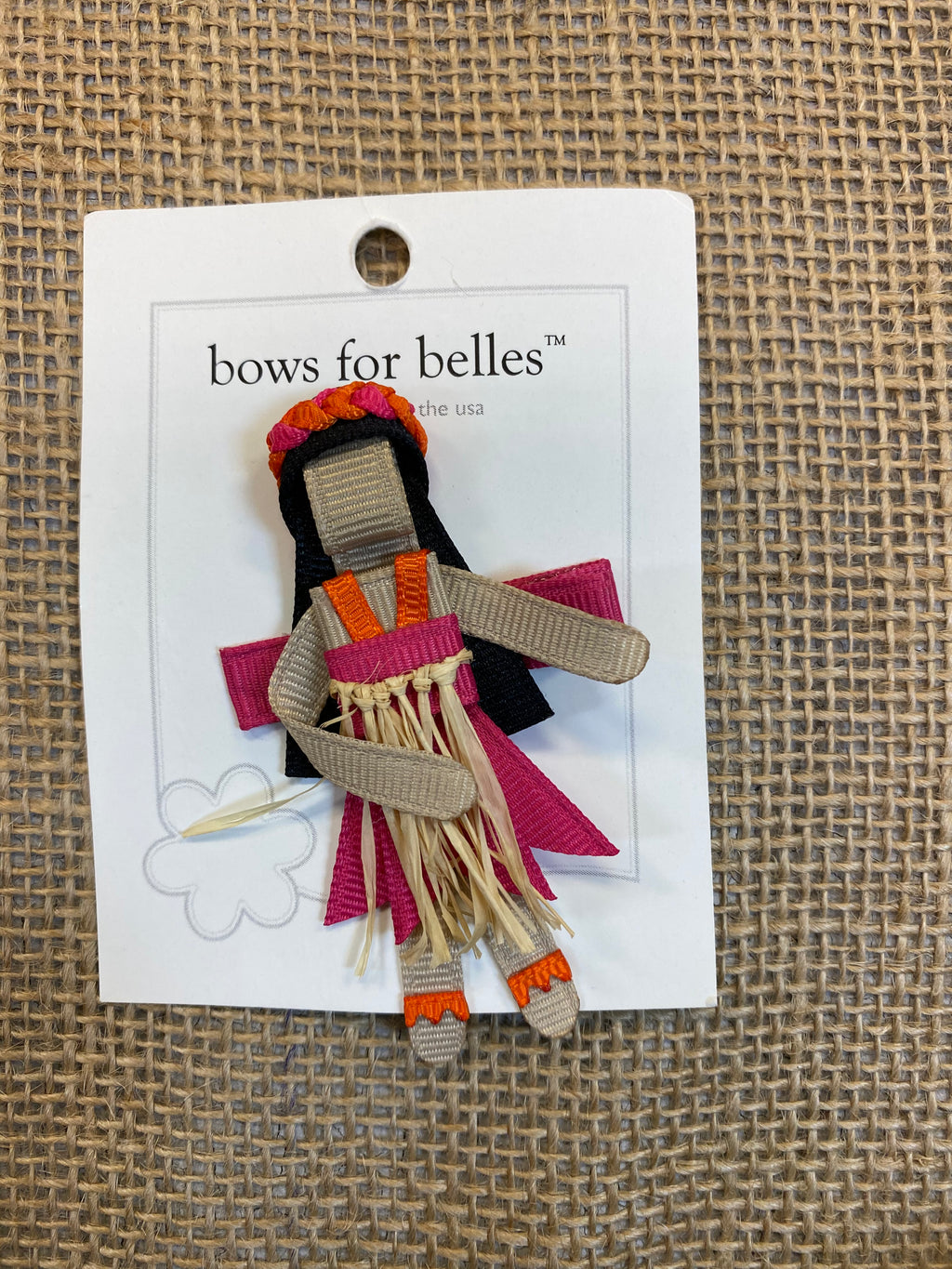 Bows for Belles Pink and Orange Hula Girl Bow