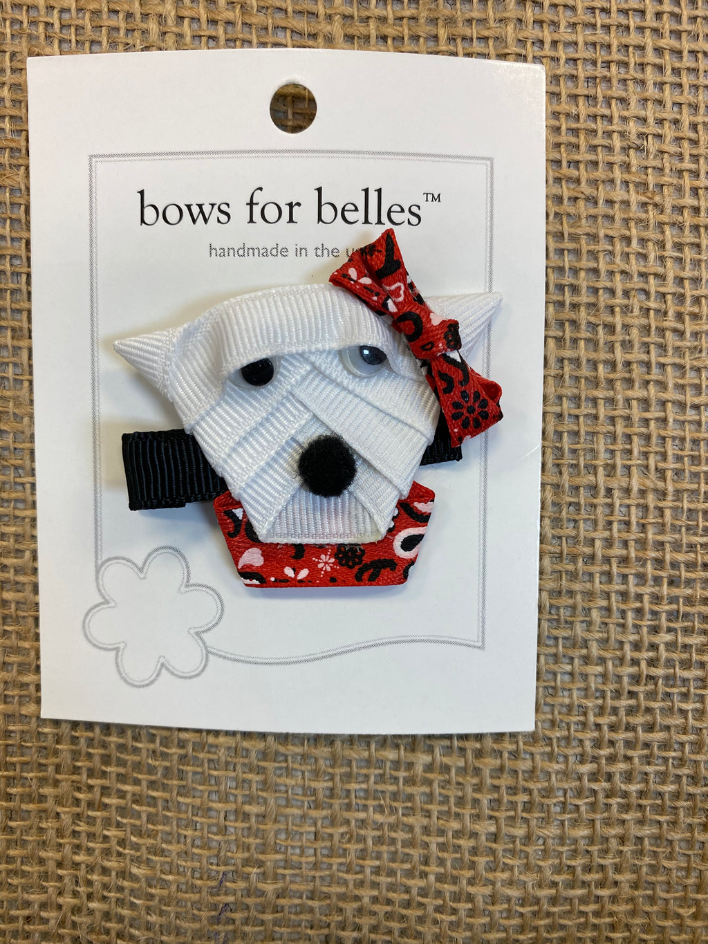 Bows for Belles White Bandana Dog Bow