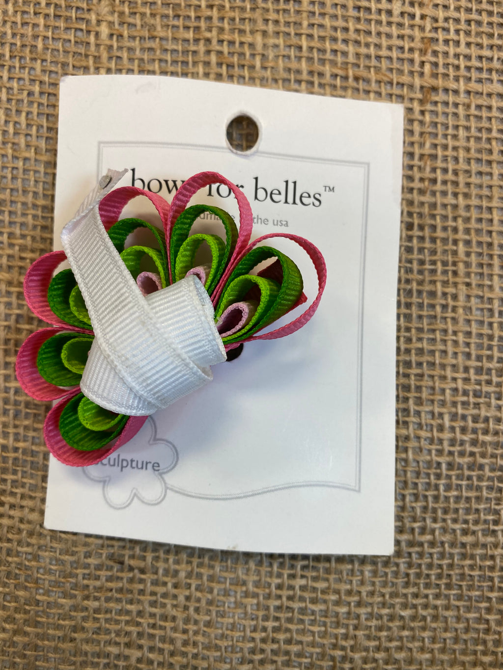 Bows for Belles Pink and Green Flower Bow