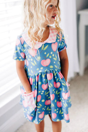 Sugar Bee Pink Apple Twirl Dress