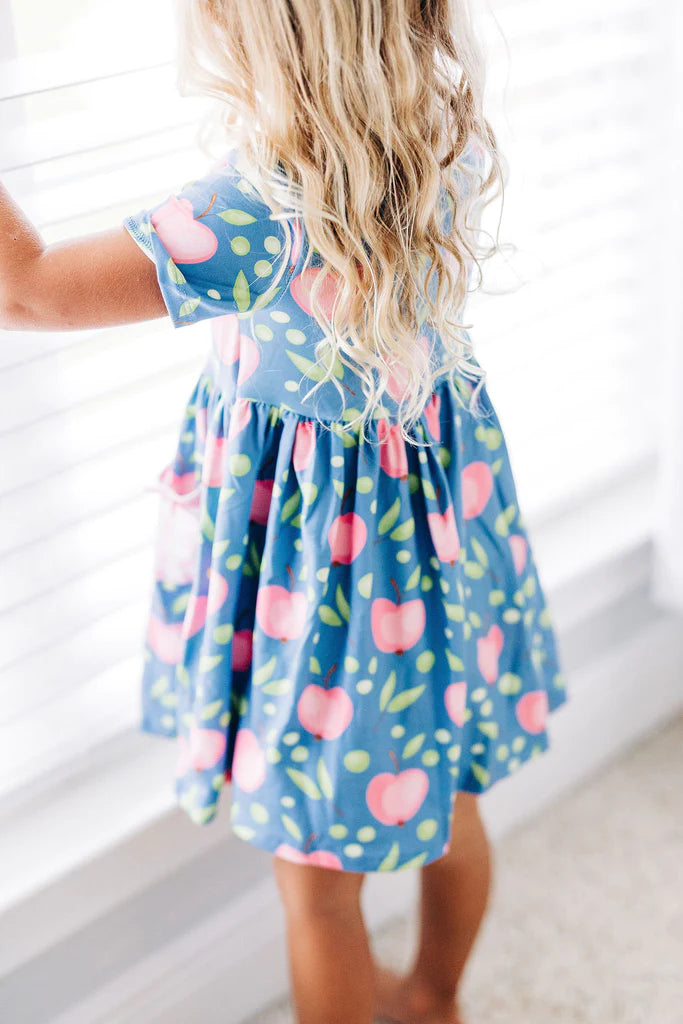 Sugar Bee Pink Apple Twirl Dress