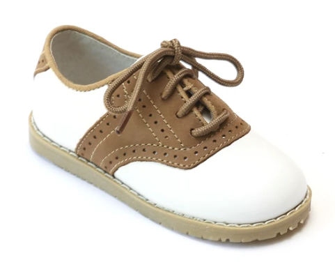 L'Amour Leather Shoes Style 042 White and Khaki (STHE)