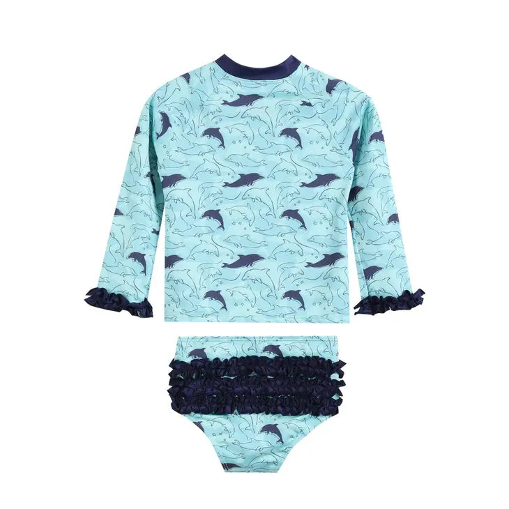 Lil Cactus Dolphins Rashguard and Bottoms 2 pc Set