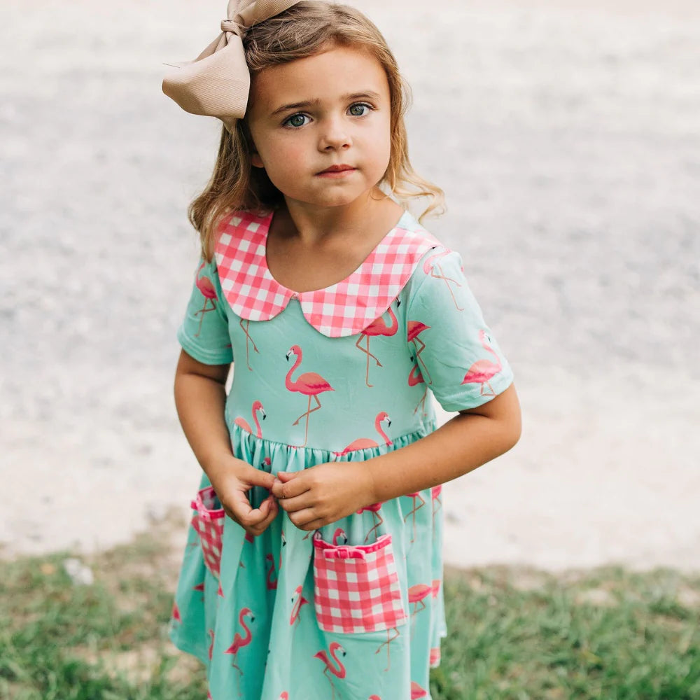 Sugar Bee Flamingo Twirl Dress