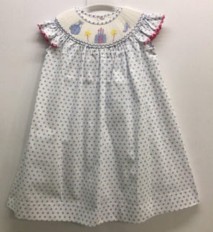 Banana Split Glass Slipper Smocked Bishop Dress (HE)
