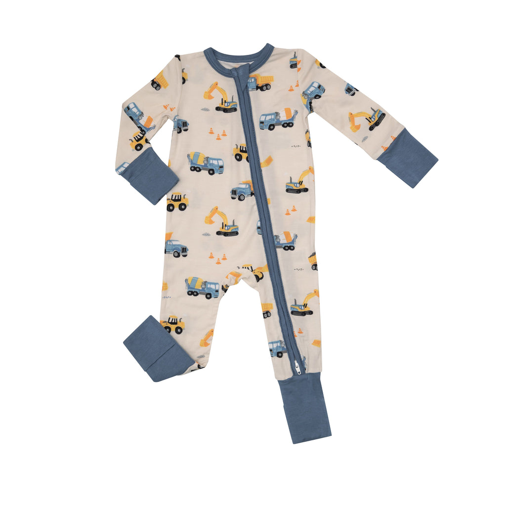 Angel Dear Construction Trucks 2-Way Zipper Romper (STHE)