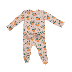 Angel Dear Orange Blossoms 2-Way Ruffle Zipper Footie