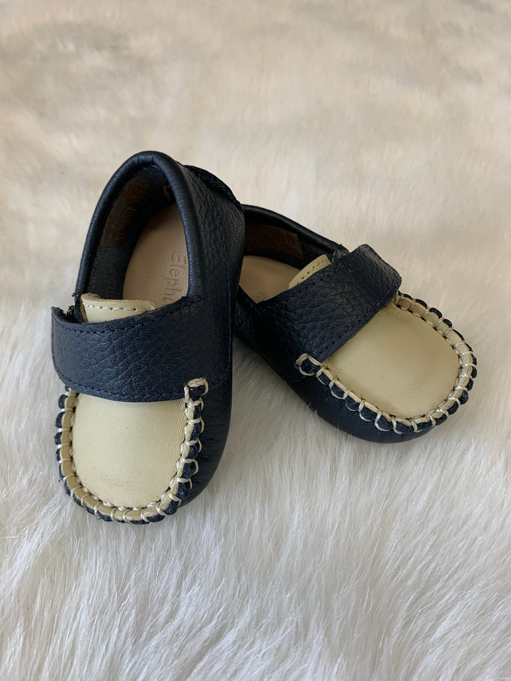 Elephantito Oliver Blue and Tan Baby Shoe