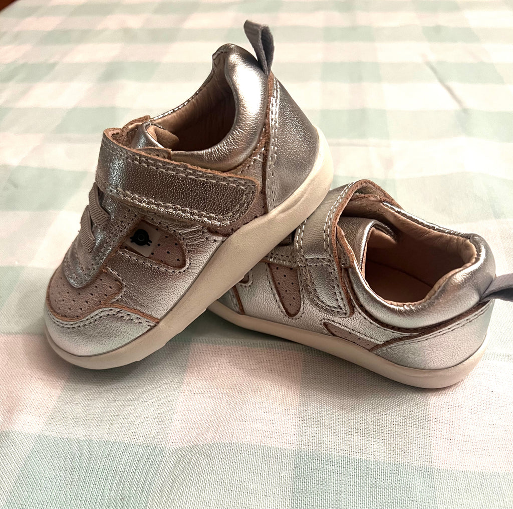Old Soles 2 Toned Silver Leather Sneaker with Velcro (STHE)