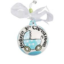 Glory Haus Baby's First Christmas Ornament (blue or pink)