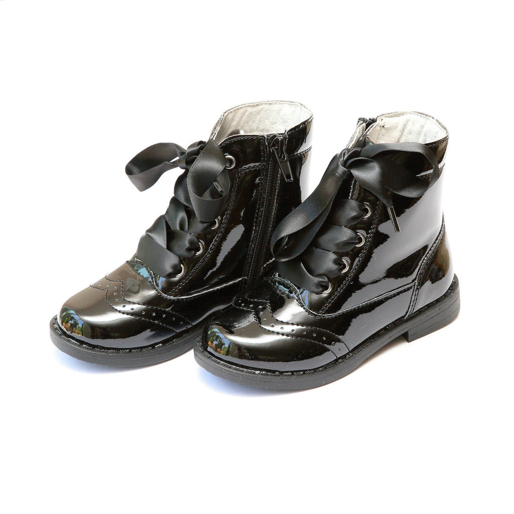 L’Amour Black Patent Leather Boots - F690