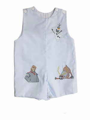 LuLu BeBe Blue  Frozen Embroidered Shortall