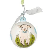 Lamb Baby Boy Ornament