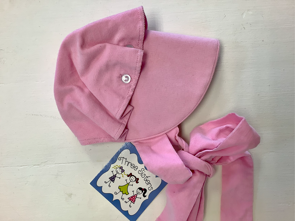 Three Sisters Pink Corduroy Bonnet (HE)