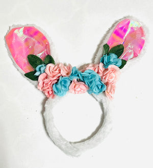 Handmade Bunny Ears Blue and Pink