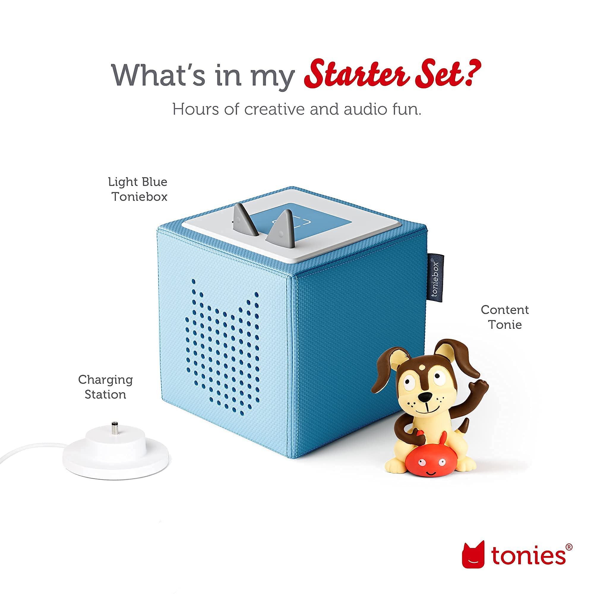 Tonies Toniebox Light Blue Starter Set with Playtime Songs