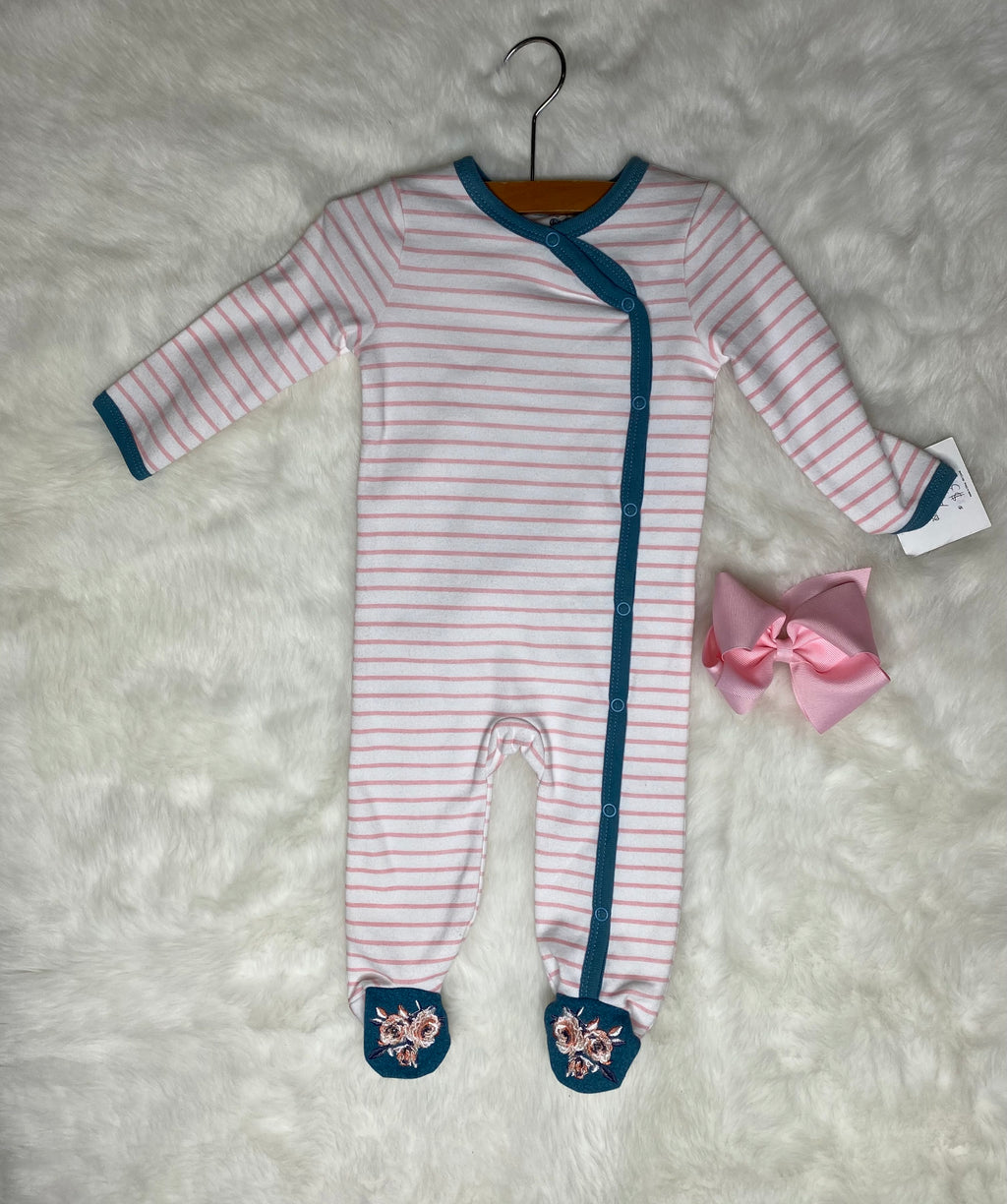 Asher and Olivia Striped Footie (STHE)