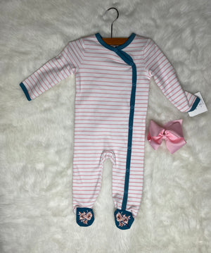 Asher and Olivia Striped Footie