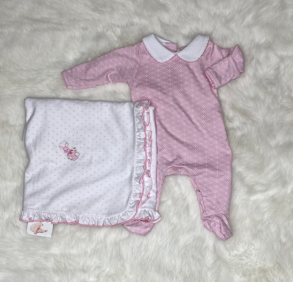 Magnolia Baby PNK/WHT Collared Footie (STHE)