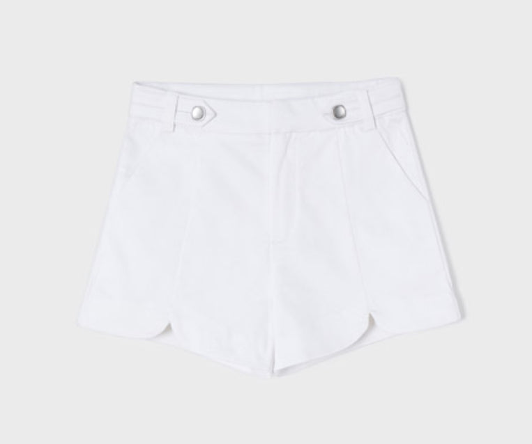 Mayoral 3276 White Satin Shorts