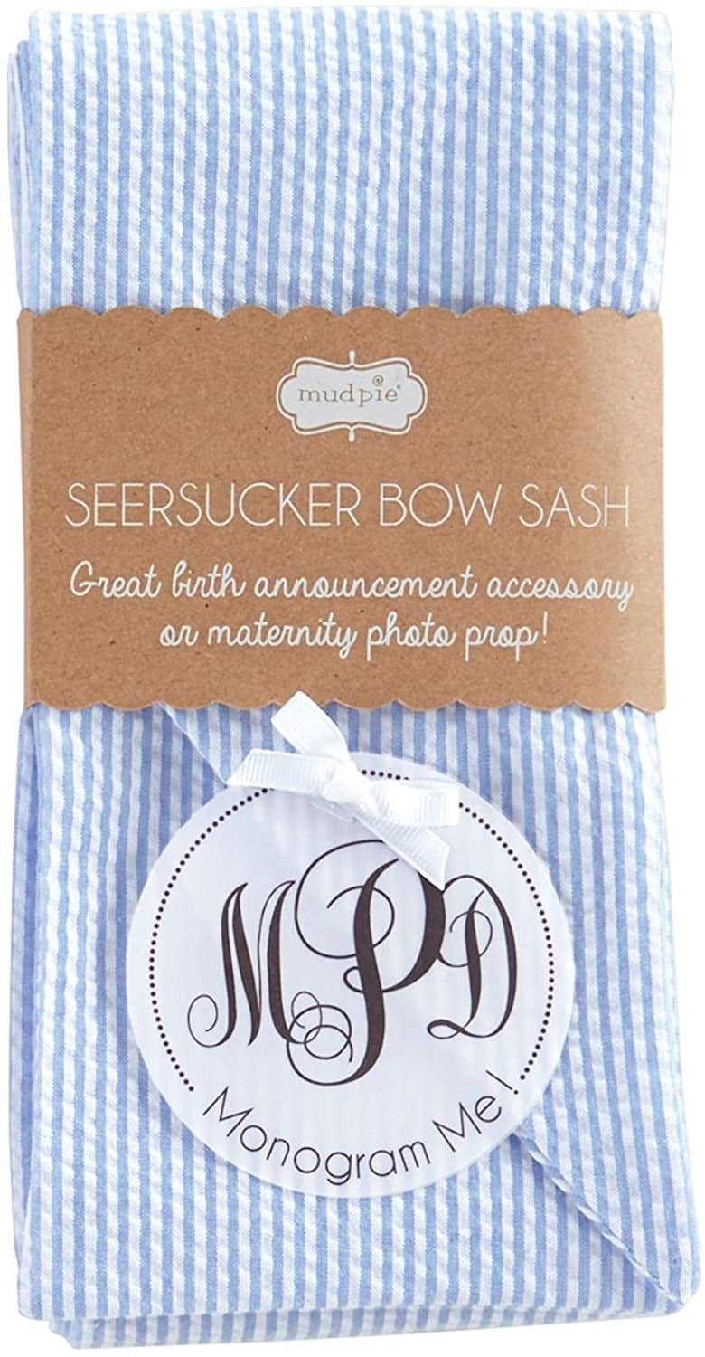 Mud Pie Seersucker Bow Sash