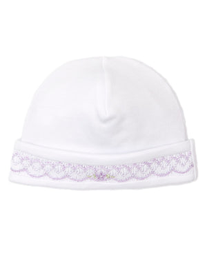 Kissy Kissy White and Lilac Smocked Hat