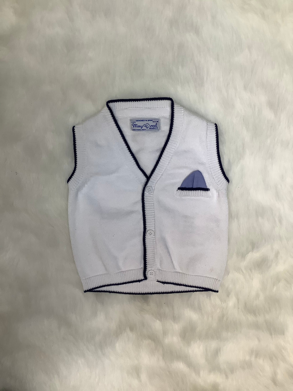 Mayoral Vest White with Navy Lining (STHE)