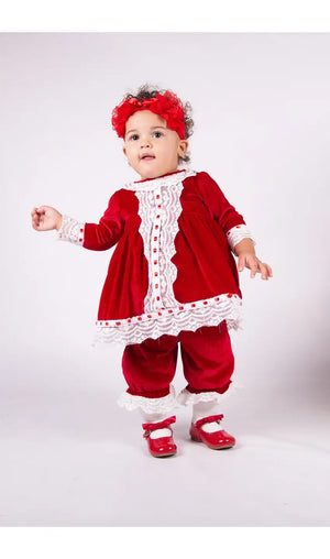 Beau Kids Baby 2pc Velvet Bloomer Set