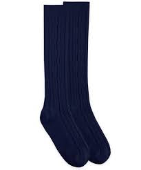 Jefferies Navy Cable Knit Knee High 1625 (STHE)