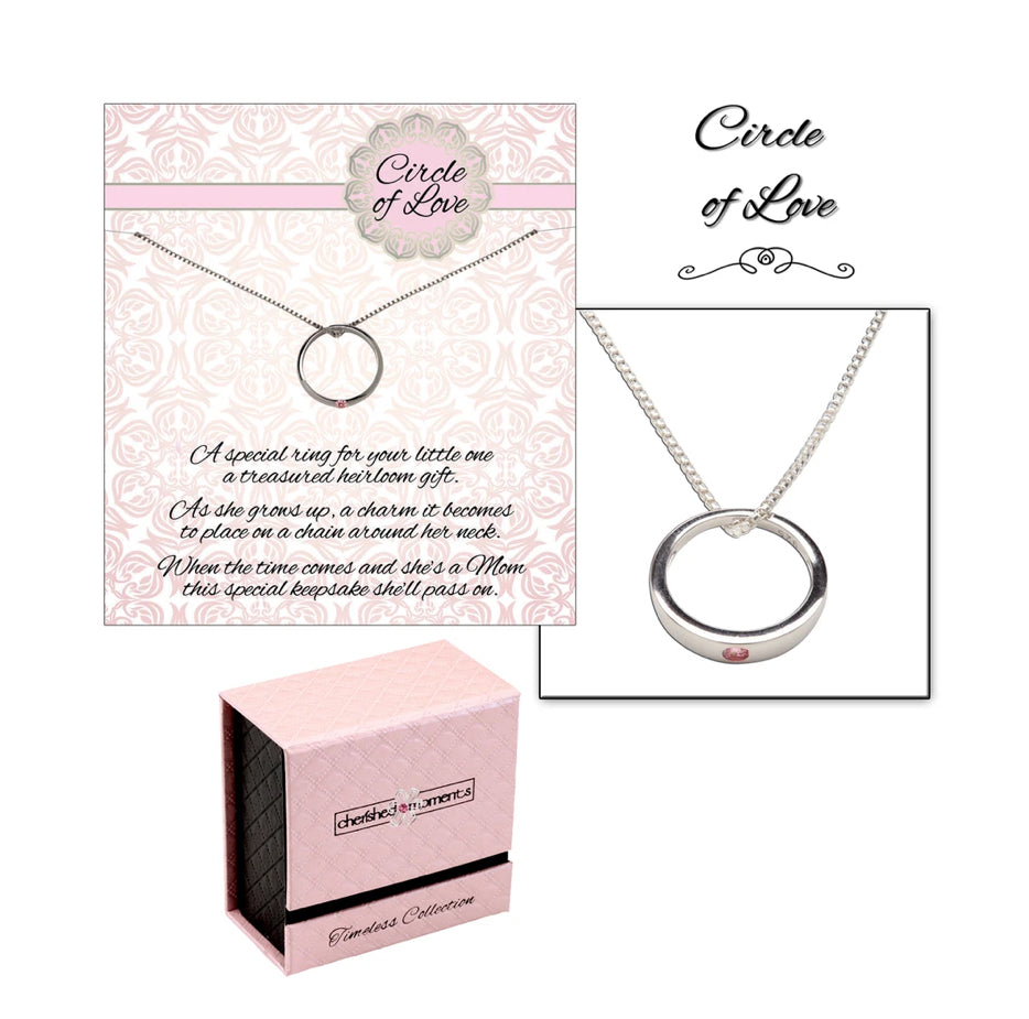 Cherished Moments Circle Necklace with stone