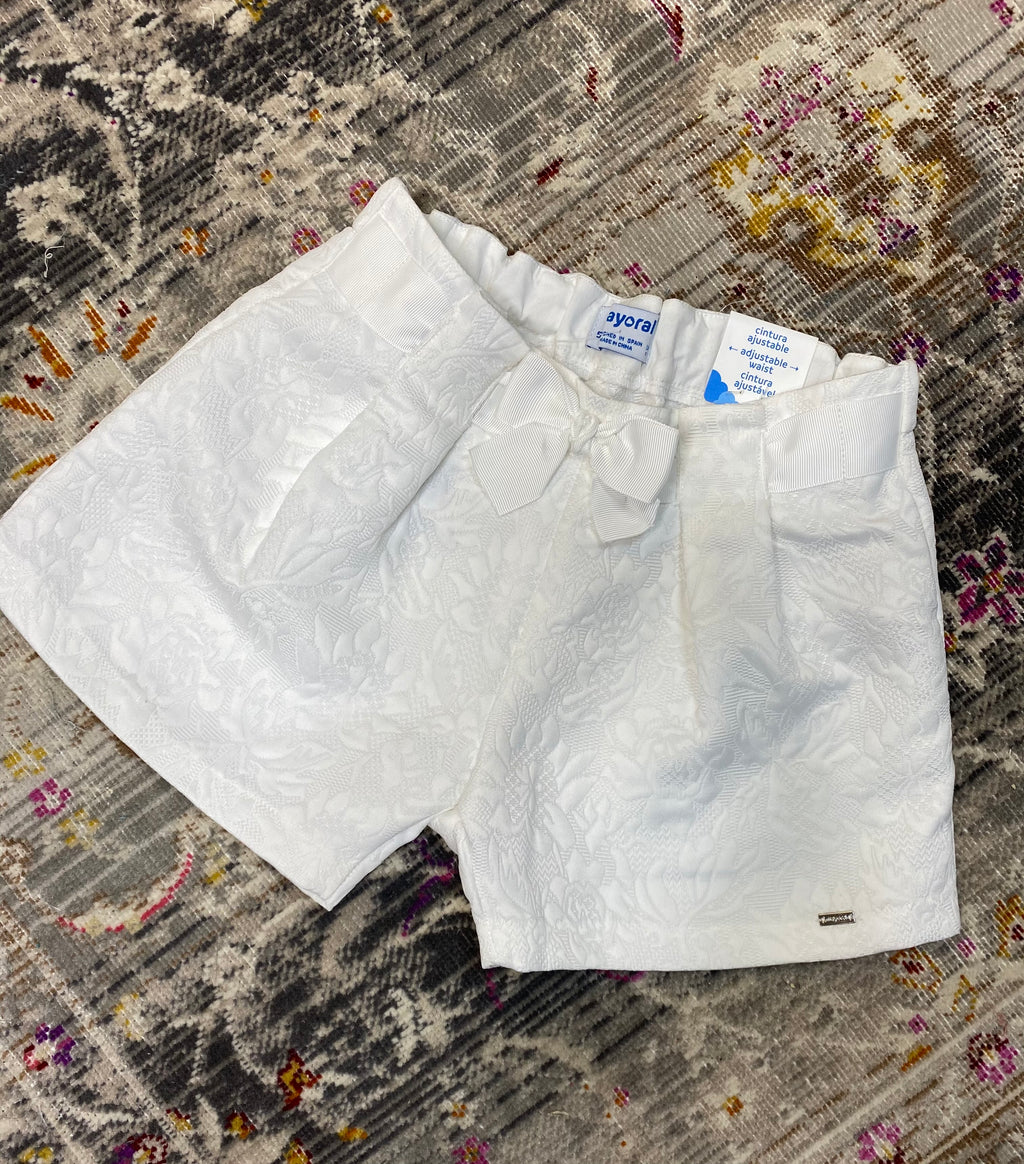 Mayoral 3201 - 18 White Textured Shorts