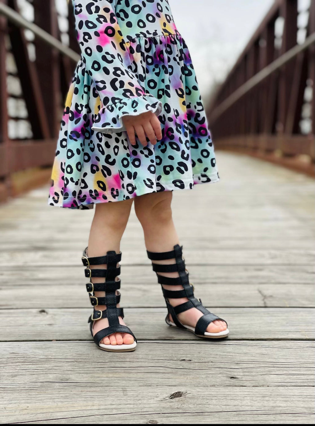 Baby Moccs Gladiator Sandals Black (STHE)