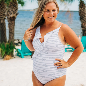 Sugar Bee Mommy Swim Nautical One Piece (RHES)