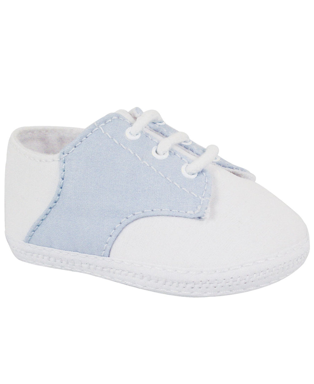 Baby Deer 2154 by Trimfoot Co. White and Light Blue Saddle Oxford (STHE)