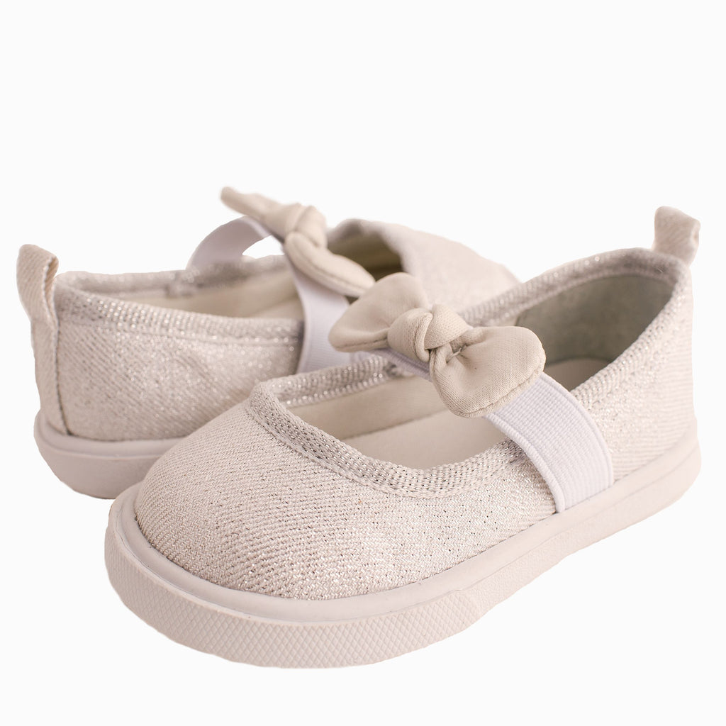 Baby Deer 6180 by Trimfoot Co. Kaydence Silver Shimmer Fabric Slip on (STHE)