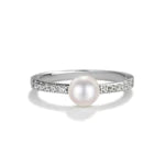 Cherished Moments Sterling Silver Pearl Baby Ring with CZs for Kids