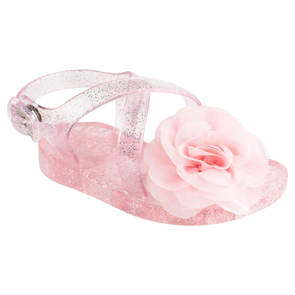 Baby Deer by Trimfoot Co. 5361 Sophia Criss Cross Strap Jelly Sandal with Chiffon Flower