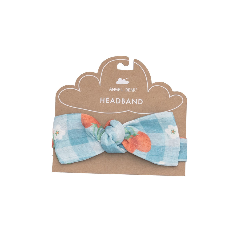 Angel Dear Strawberry Gingham Headband